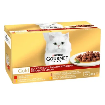 Purina Gourmet Gold хапки в сос различни вкусове 4х 85g