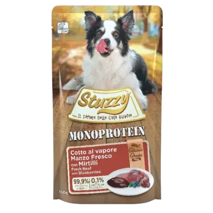 Stuzzy Monoprotein Beef с прясно говеждо и боровинки, 150 гр.