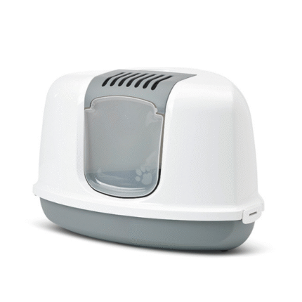 Котешка тоалетна къща за ъгъл Nestor в сив цвят