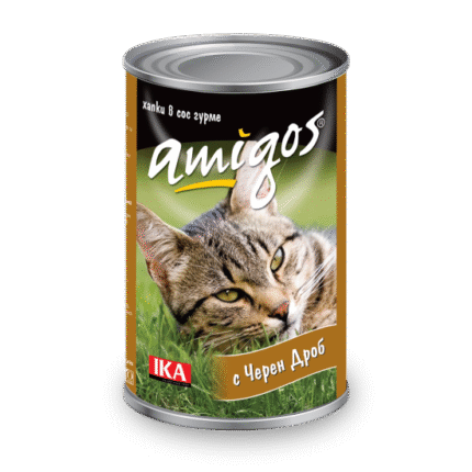 Amigos консерва за котки с черен дроб 415 гр.