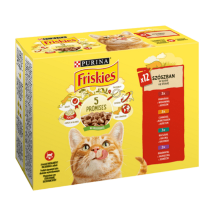 Purina Friskies паучове за котки с различни видове месо,12х85 гр.
