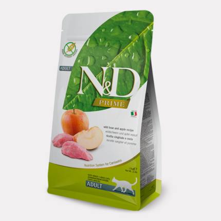 N&D Cat Prime Wild Boar And Apple Adult храна за котки с  глиганско и ябълка