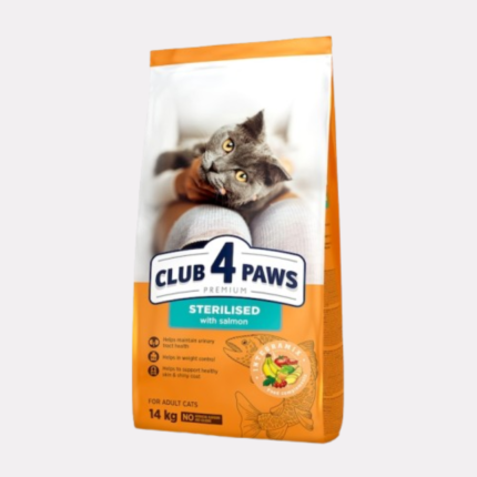 Club 4 Paws Sterilised Salmon храна за кастрирани котки със сьомга 14 кг