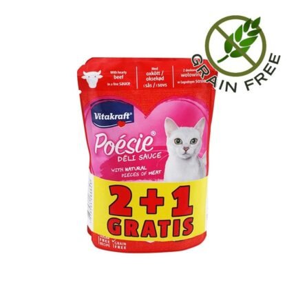 Vitakraft, POÉSIE пауч за котки с говеждо 2бр+1бр пилешко подарък, 255 гр.