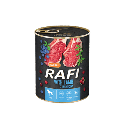 RAFI Adult консерва за кучета с агнешко и боровинки,  800гр