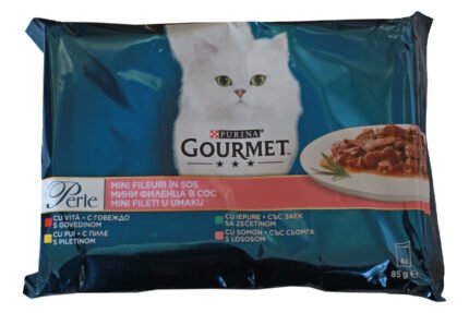 Purina Gourmet Perle Assorted мини филенца в сос със заек, 4х85 гр.