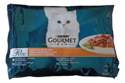 Purina Gourmet Perle Assorted мини филенца в сос с патица, 4х85 гр.