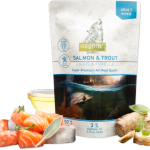Isegrim Salmon, Trout, Sunchoke, River herbs със сьомга, пъстърва, слънчоглед, шафраново масло 410 гр.
