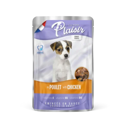 Plaisir Puppy пауч за подрастващи кучета с пиле, 100 гр
