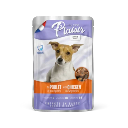 Plaisir Chicken пауч за куче с пилешко и зеленчуци, 100 гр
