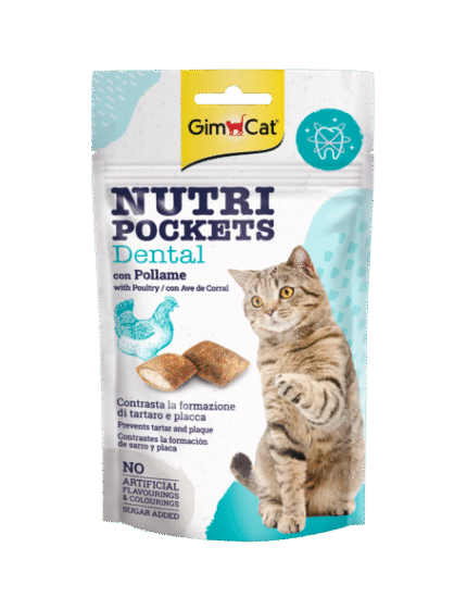 GimCat Nutri Pockets хрупкави хапки Dental с птиче, 60 г