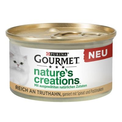 Purina Gourmet Nature's Creation консерва за котки с пуйка, спанак и пащърнак 85 гр