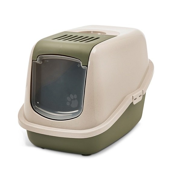 Savic-Nestor-kryta-kuweta-z-wygodnymi-drzwiczkami-granit-z-zielonym