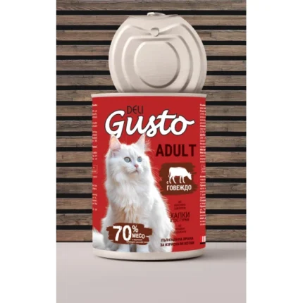 Deli Gusto Cat Beef хапки в сос с говеждо 415гр
