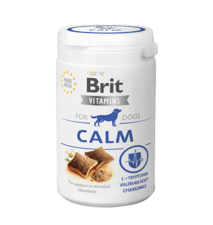 Brit Vitamins Calm Хранителна добавка с успокояващ ефект за кучета, които изпитват стрес от пътуване 150гр