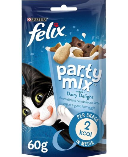 PURINA FELIX PARTY MIX Dairy Delight допълваща суха храна с мляко 60гр