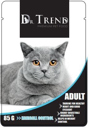 Dr. Trend Hairball пауч за котка против космени топки 85гр