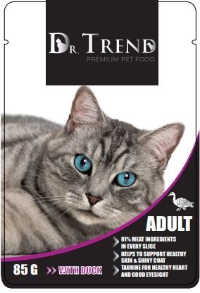 Dr. Trend пауч за котка с патица 85гр