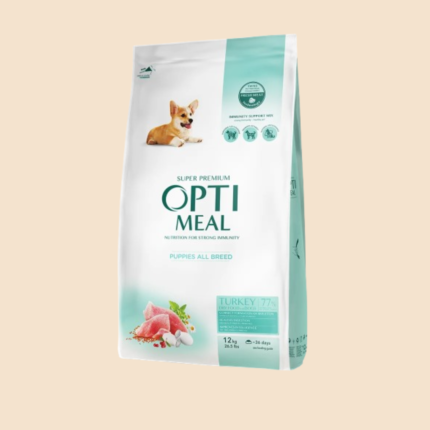 Opti Meal Puppies All Breed with Turkey суха храна за подрастващи кучета от дребни породи с пуешко 4кг