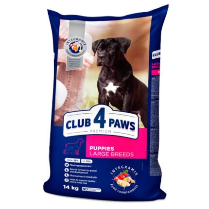 Club 4 Paws Puppy Large Breed Пълноценна храна за кученца от 2 до 18 месеца от големи породи 14 кг.