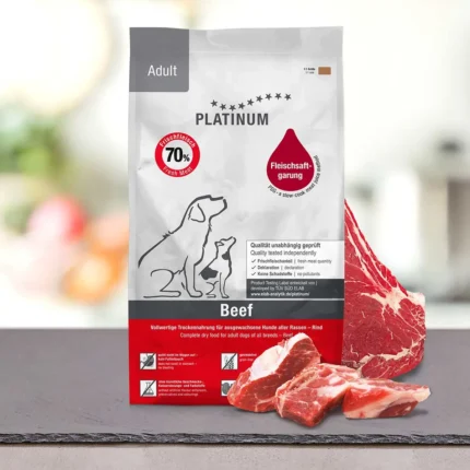 Platinum Adult Beef Супер Суха Храна за кучета говеждо 5 кг. Със 70% прясно телешко месо годно за човешка консумация