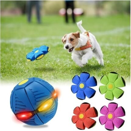 Играчка за куче Пластмасова светеща топка сгъваема с пружина