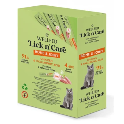 Wellfed Lick N’ Care Bone & Joint Кремообразно лакомство за котки 24 бр х 15 гр