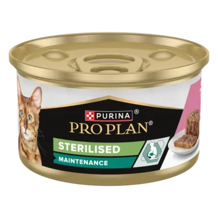 PURINA PRO PLAN STERILISED за кастрирани котки в зряла възраст с високо съдържание на риба тон и сьомга 85гр.