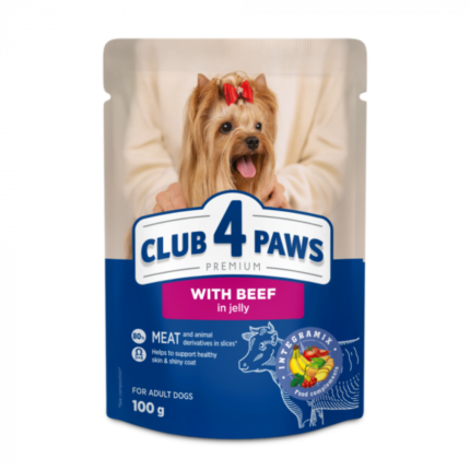 Club 4 Paws Dog Mini Adult Beef in gravy Пауч за израснали кученца с говеждо 100гр