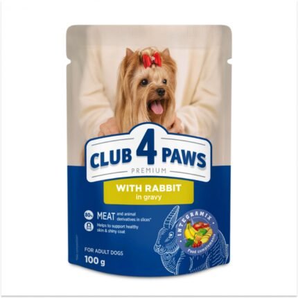 Club 4 Paws Dog Adult RABBIT in gravy Пауч за куче със заек 100гр