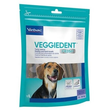 Virbac Veggiedent Fresh M Дентални ламели за кучета от 10 до 30 кг 15 бр