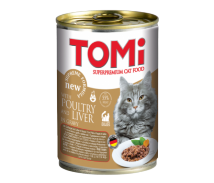 Tomi консерва за котка пиле и дроб 400гр.