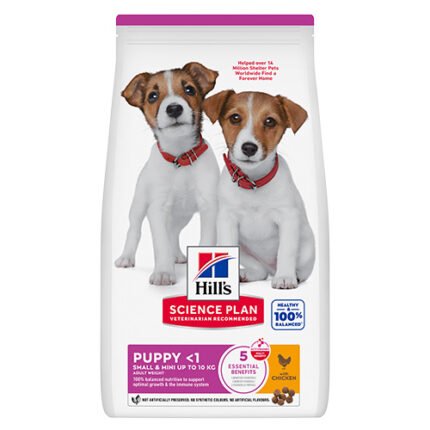 Hill's SP Puppy  Small&Mini Chicken  За дребни и миниатюрни породи кучета до 10 кг от отбиване до 1 година За бременни и кърмещи кучета с пилешко
