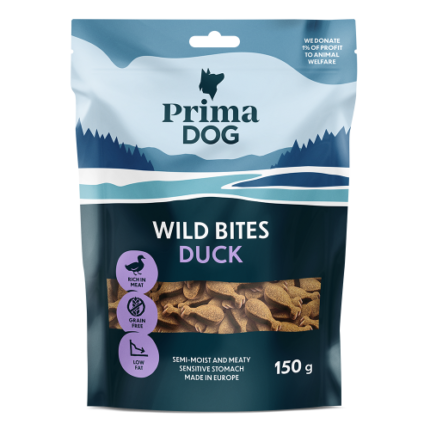 Prima Dog Wild Bites Duck echinacea soft 150g Деликатесно лакомство с патешко месо и ехинацея 150 гр.
