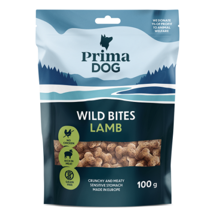 Prima Dog Wild Bites Lamb  Деликатесно лакомство с агнешко 100 гр.