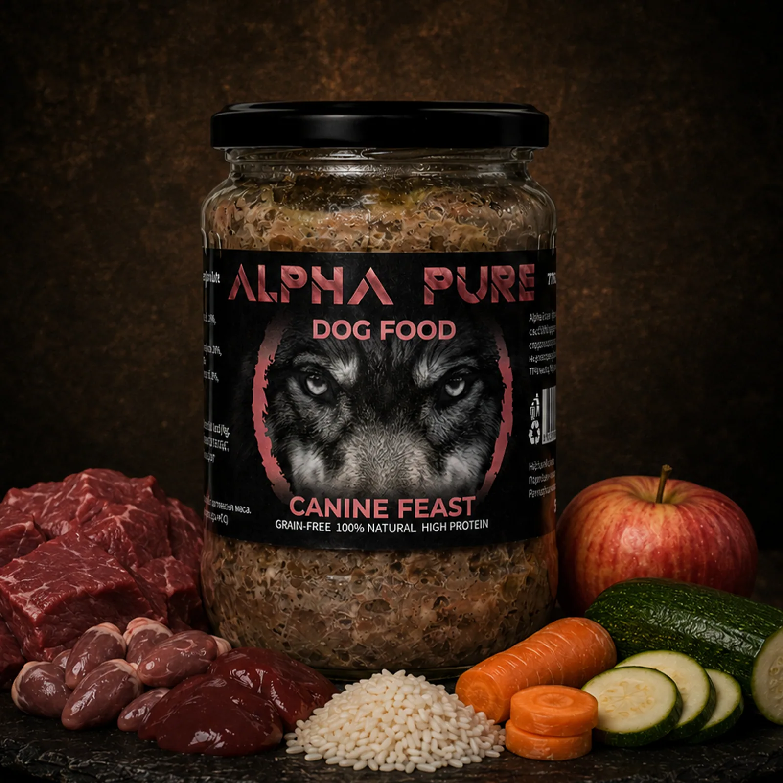 Alpha Pure Храна за възрастни кучета с говеждо и зеленчуци 500 гр.