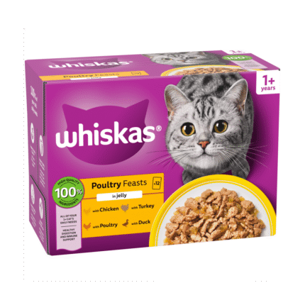 Whiskas Chicken Selection паучове за котки птича селекция в желе 12х85 гр.