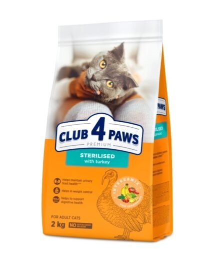 Club 4 Paws adult sterilised Храна за кастрирани котки с пуйка 14кг