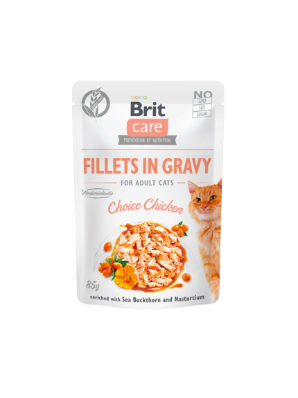 Brit Care Cat Choice Chicken Fillets in Gravy Пауч за котки пиле в грейви сос 85гр