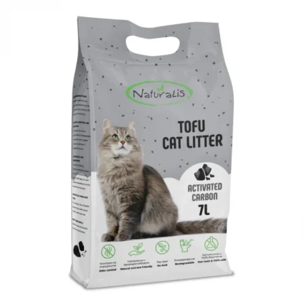 Naturalis Tofu Cat Litter 21 l Activated Carbon 100% натурална котешка тоалетна с активен въглен 21л.