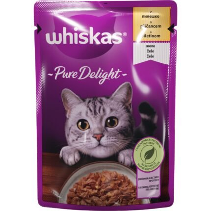 Whiskas Pure Delight Уискас пауч с пилешко месо в желе 85гр.