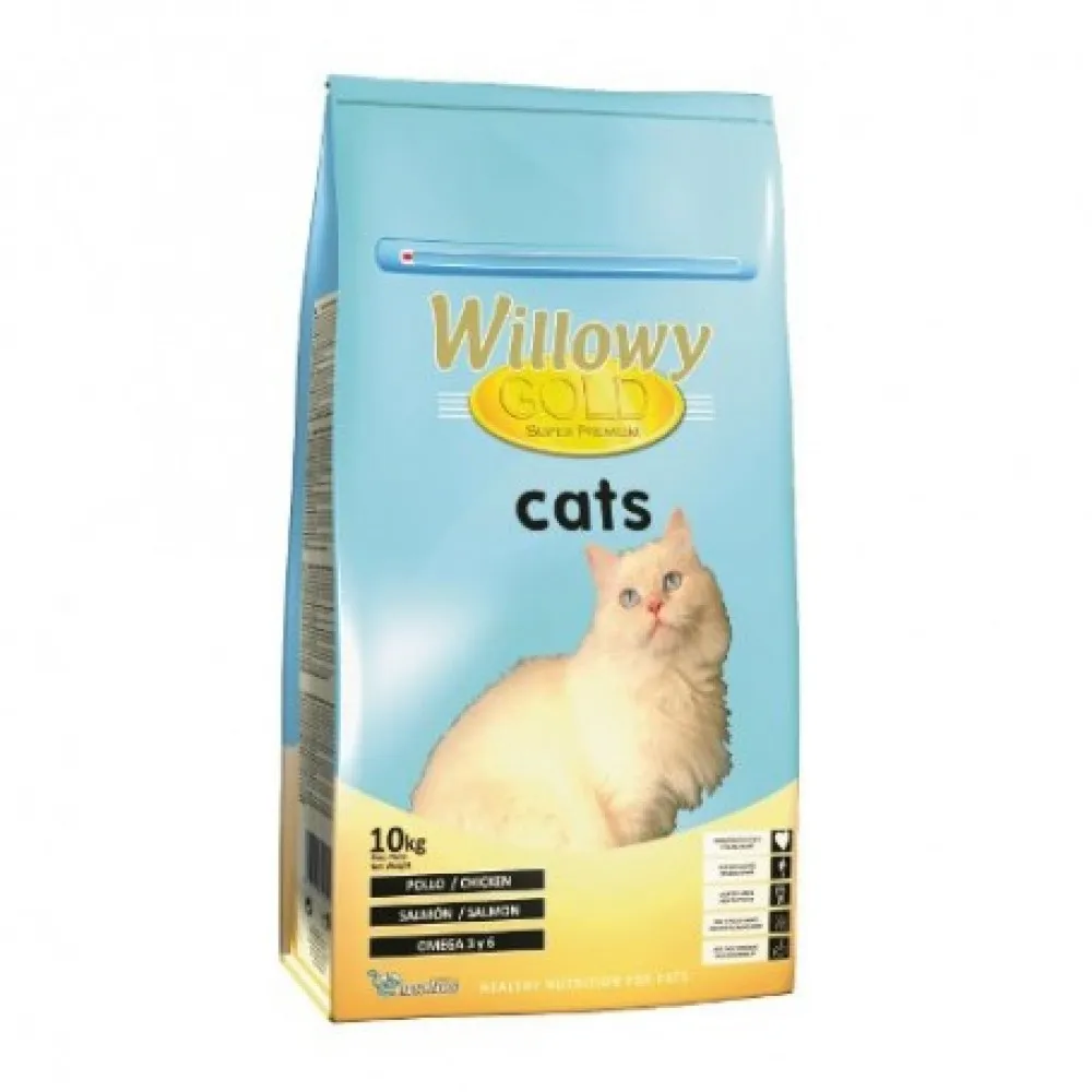 Willowy Gold Adult Cat  Пълноценна храна за израснали котки с пилешко и сьомга 10 кг