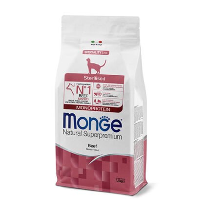 Monge Cat Monoprotein Adult Sterilised Beef Суха храна за кастрирани котки с телешко месо 1.5кг