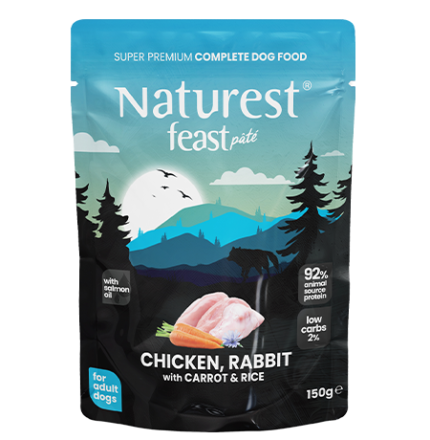 Naturest Feast Paté adult Натурест пастет с пилешко, заешко с моркови и ориз 150гр.