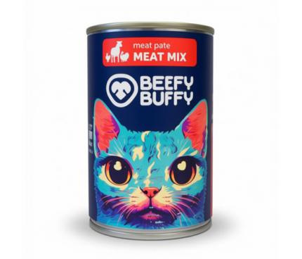 BEEFY BUFFY Пастет за котки различни вкусове 415 гр