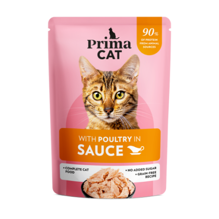 Prima Cat Poultry in sauce Пауч за котки Прима кет с пиле 85 гр
