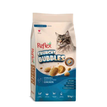 Reflex Plus Crunchy Bubble Sterilised Cat Chicken Пълноценна храна за кастрирани котки с пилешко 10кг.